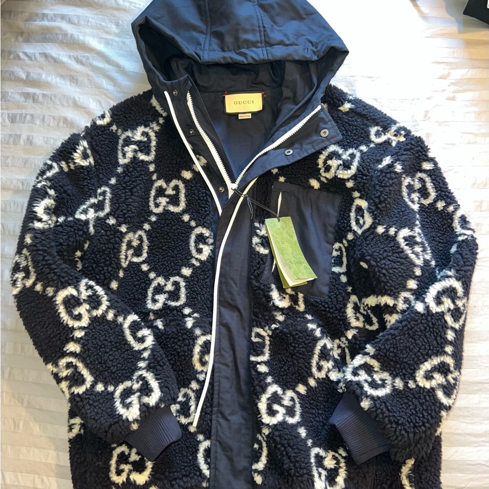 Gucci Black and White Sherpa Coat